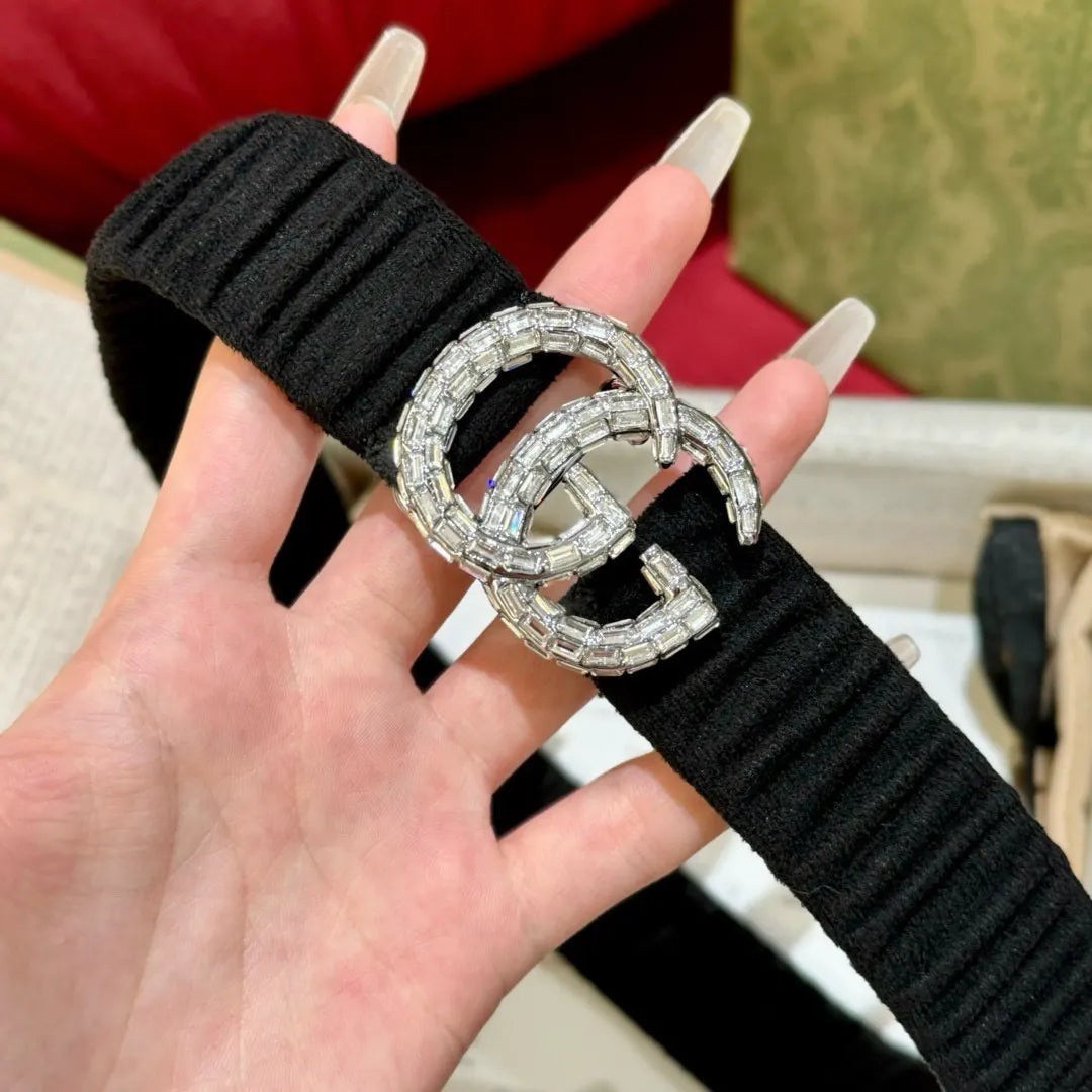 Gucci Black Knit Belt - Hình 5