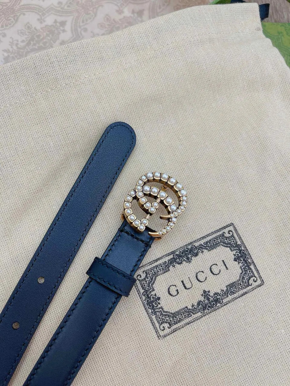 Gucci Pearl GG Belt Black - Hình 5