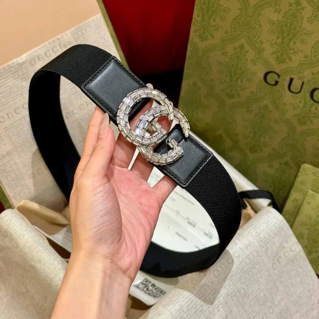 Gucci Black Elastic Belt - Hình 2
