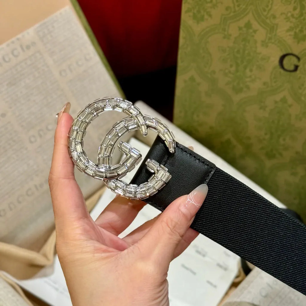 Gucci Black Elastic Belt - Hình 3