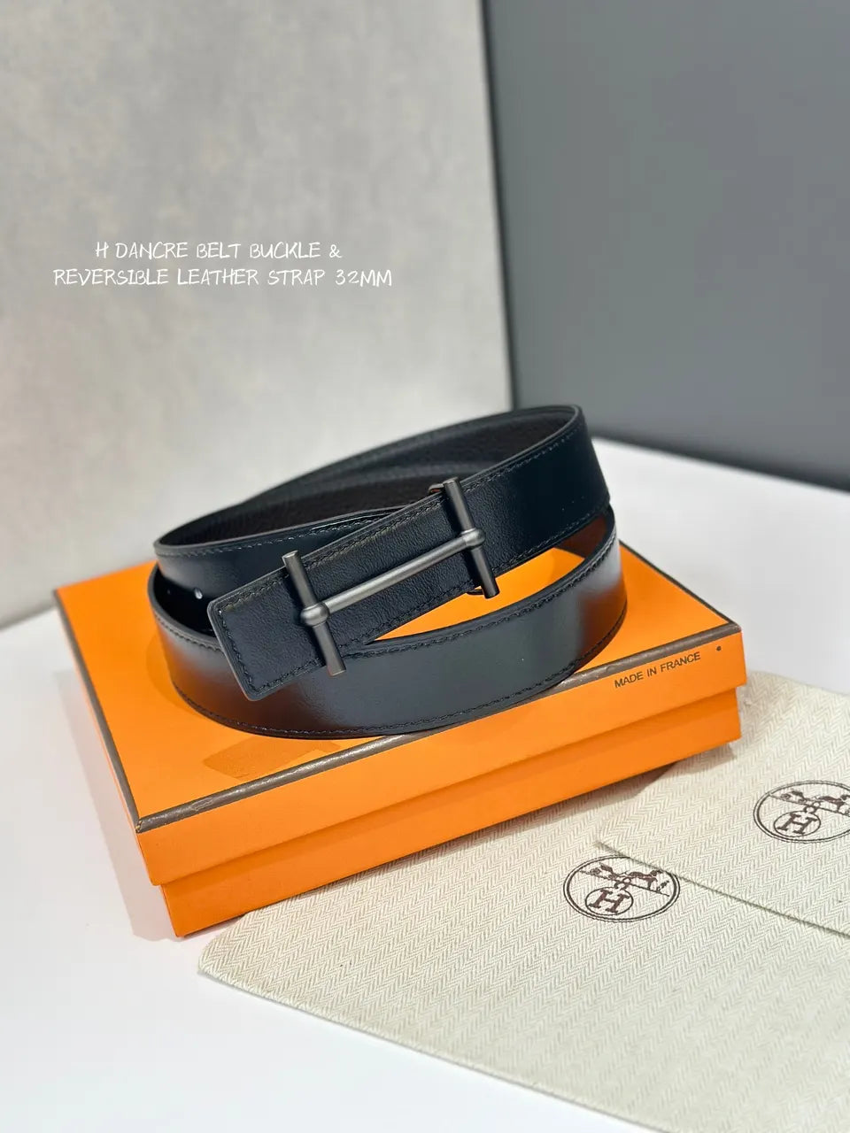 Hermes Black D'Ancre 32mm Belt - Hình 3
