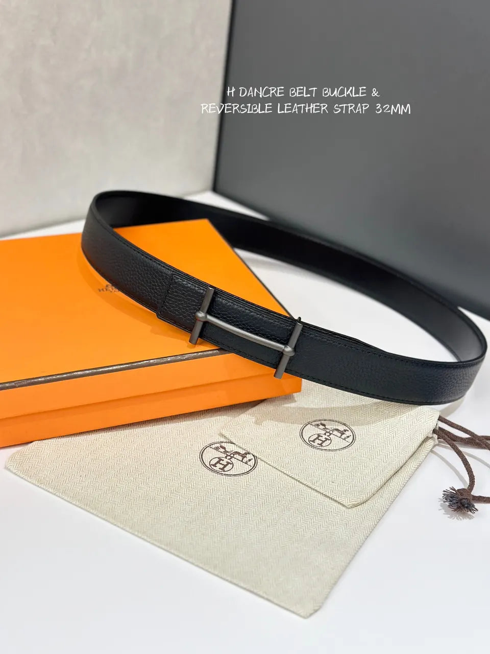Hermes Black D'Ancre 32mm Belt - Hình 2