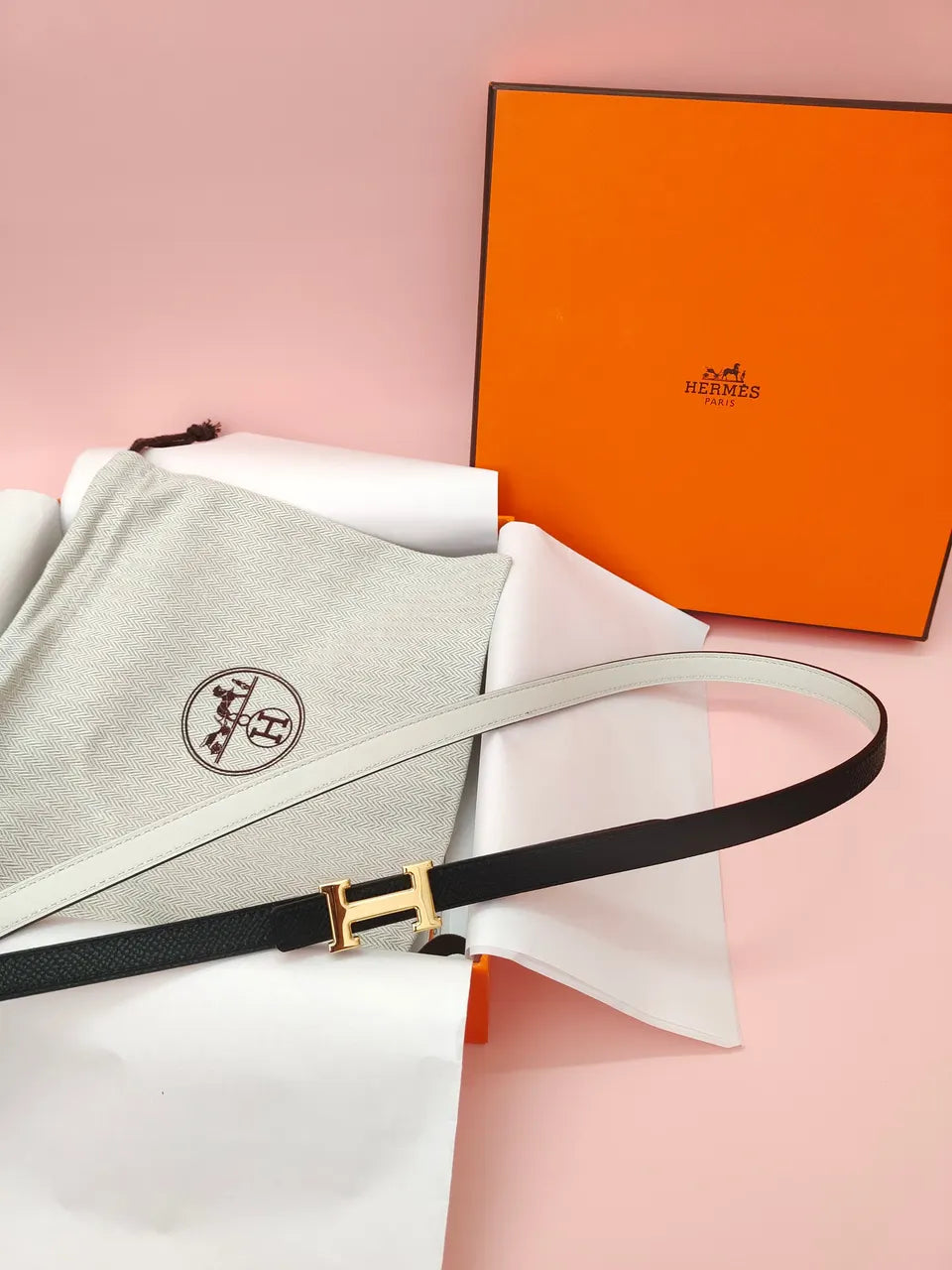 Hermes Black Leather Belt 9819 - Hình 5