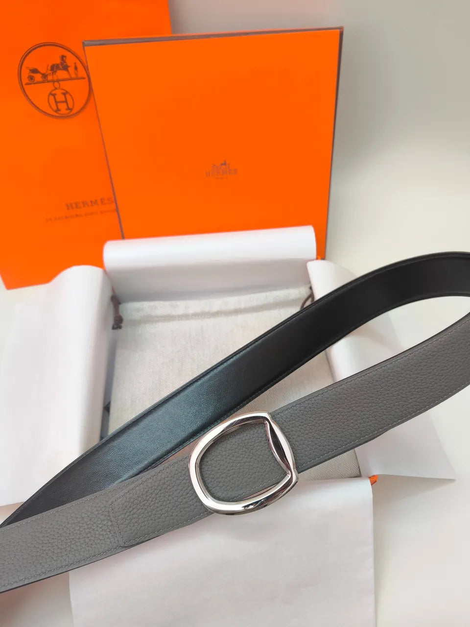 Hermes Dove Grey Belt - Hình 2