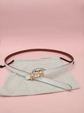 Hermes White Epsom Leather Belt gold