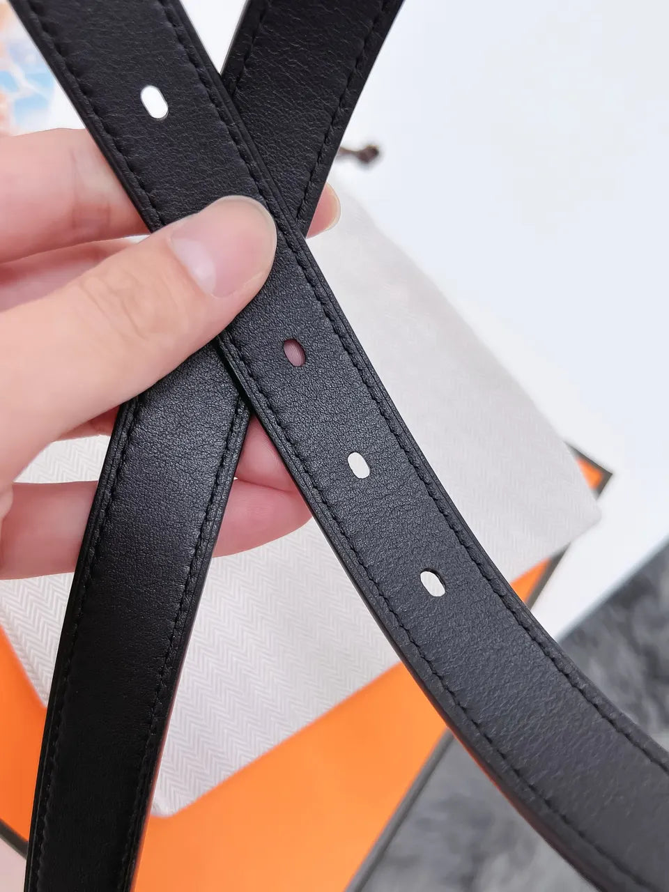 Hermes Matte Black Belt leather - Hình 5