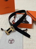 Hermes Black Honeycomb Leather Belt