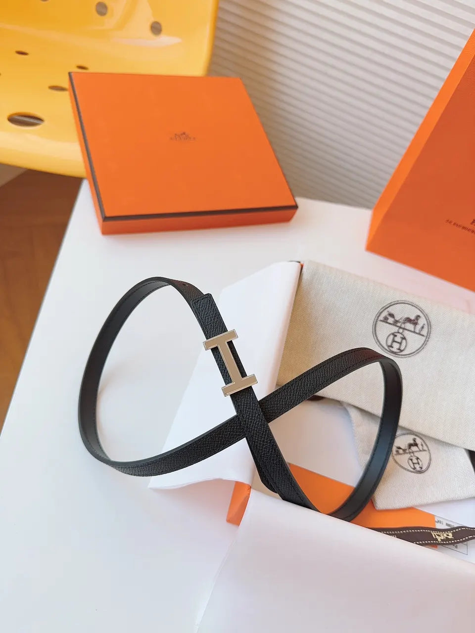 Hermes Black Grain Bracelet - Hình 5