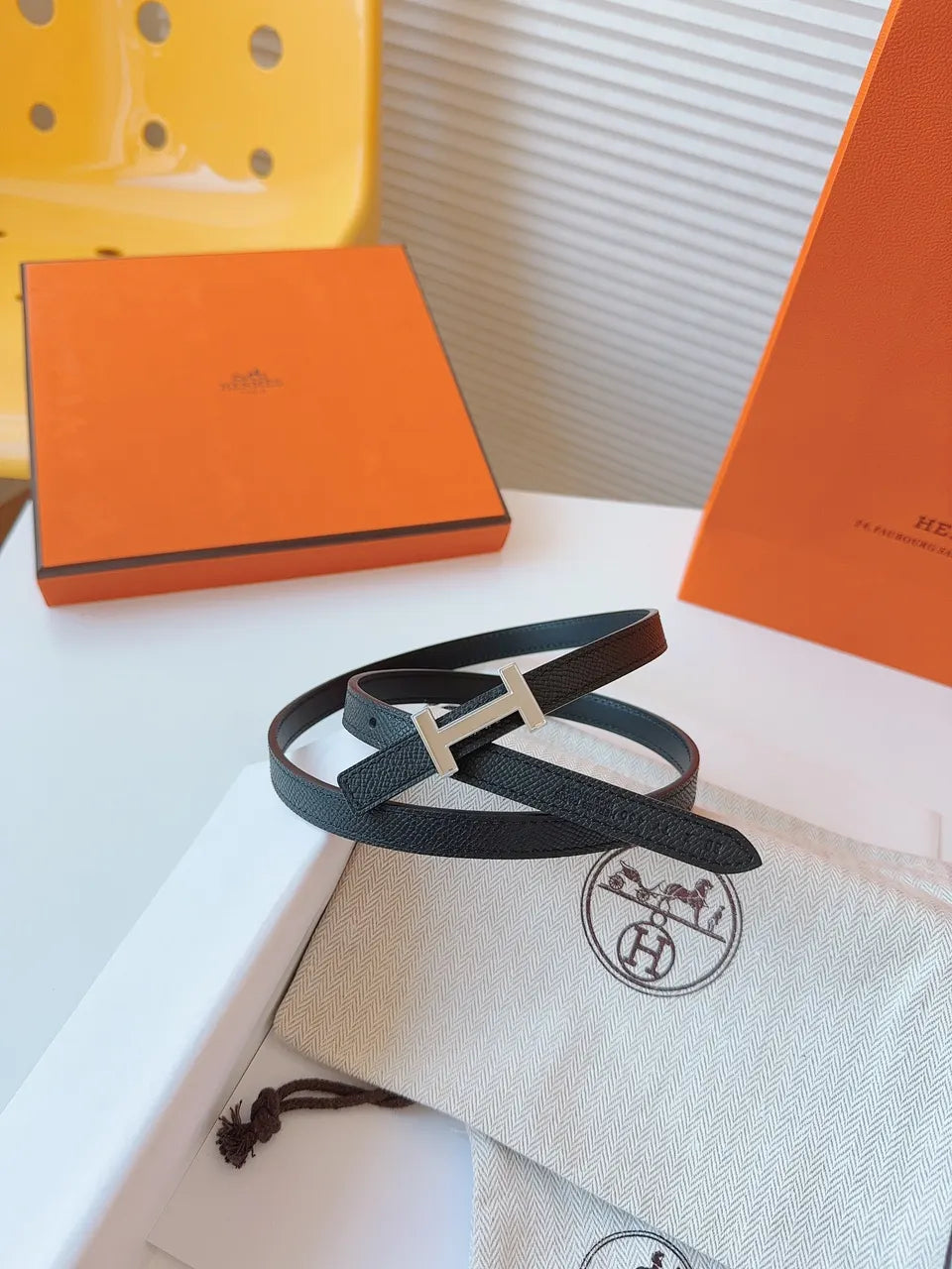 Hermes Black Grain Bracelet - Hình 7