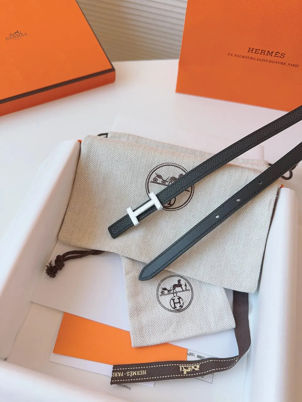 Hermes Black Grain Bracelet - Hình 6