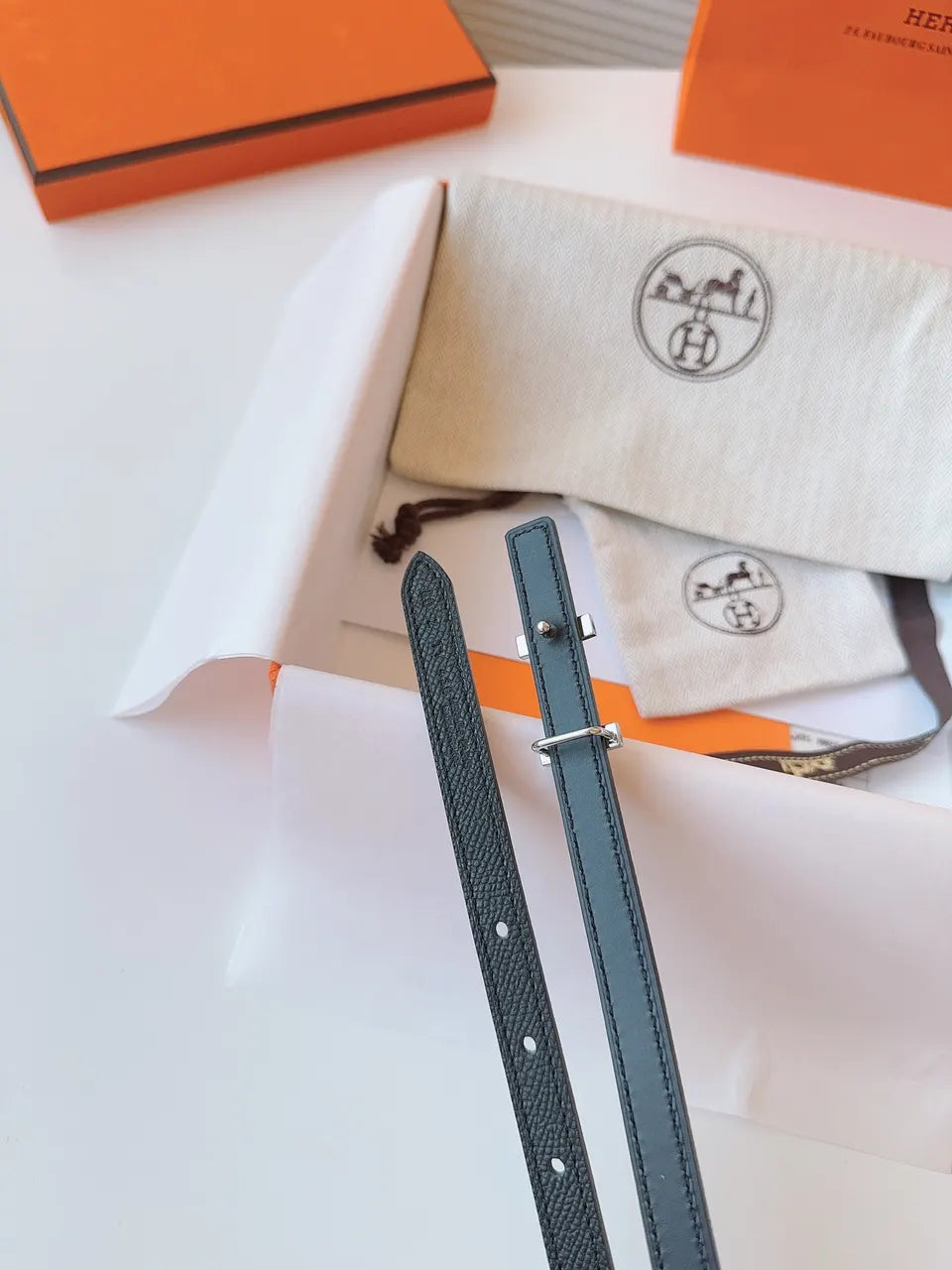 Hermes Black Grain Bracelet - Hình 8