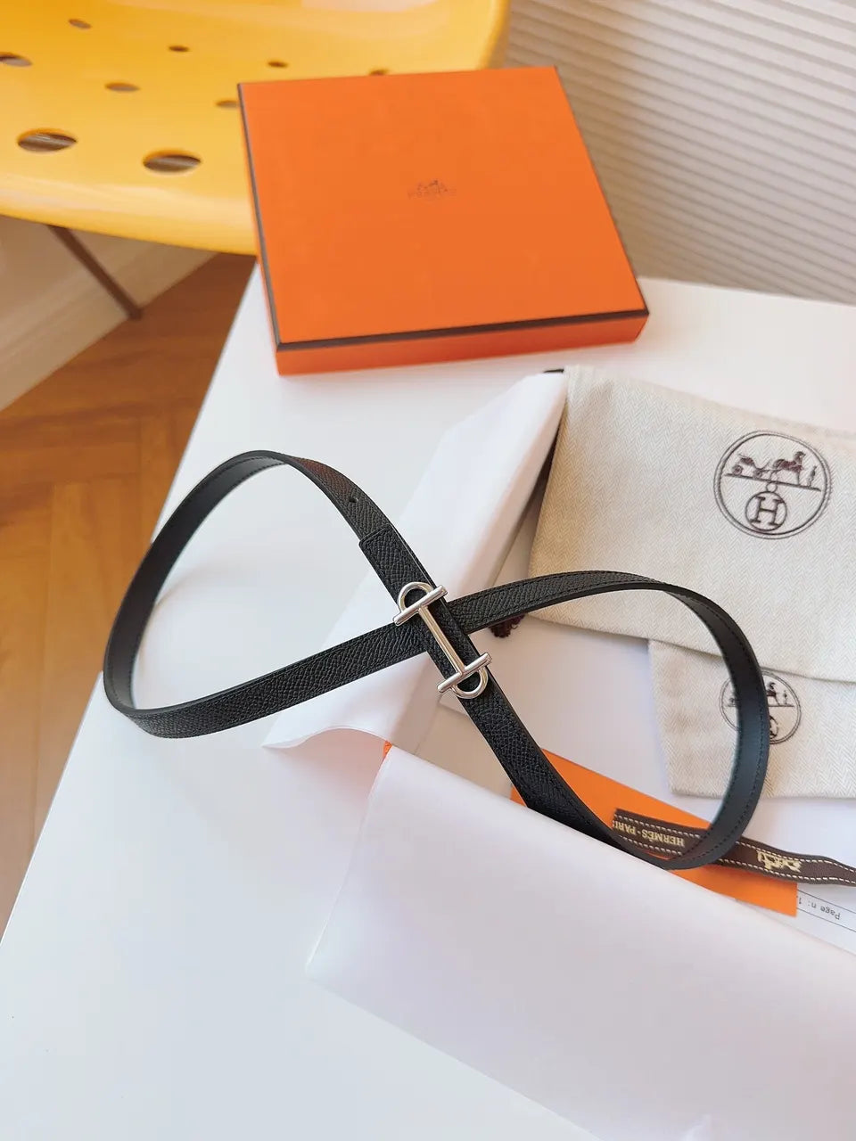 Hermes Noir Grain Bracelet - Hình 7