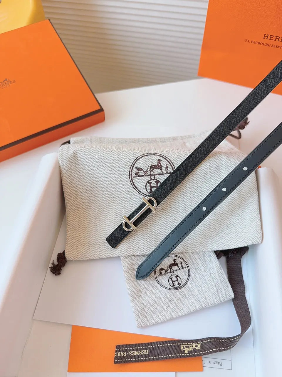 Hermes Noir Grain Bracelet - Hình 4