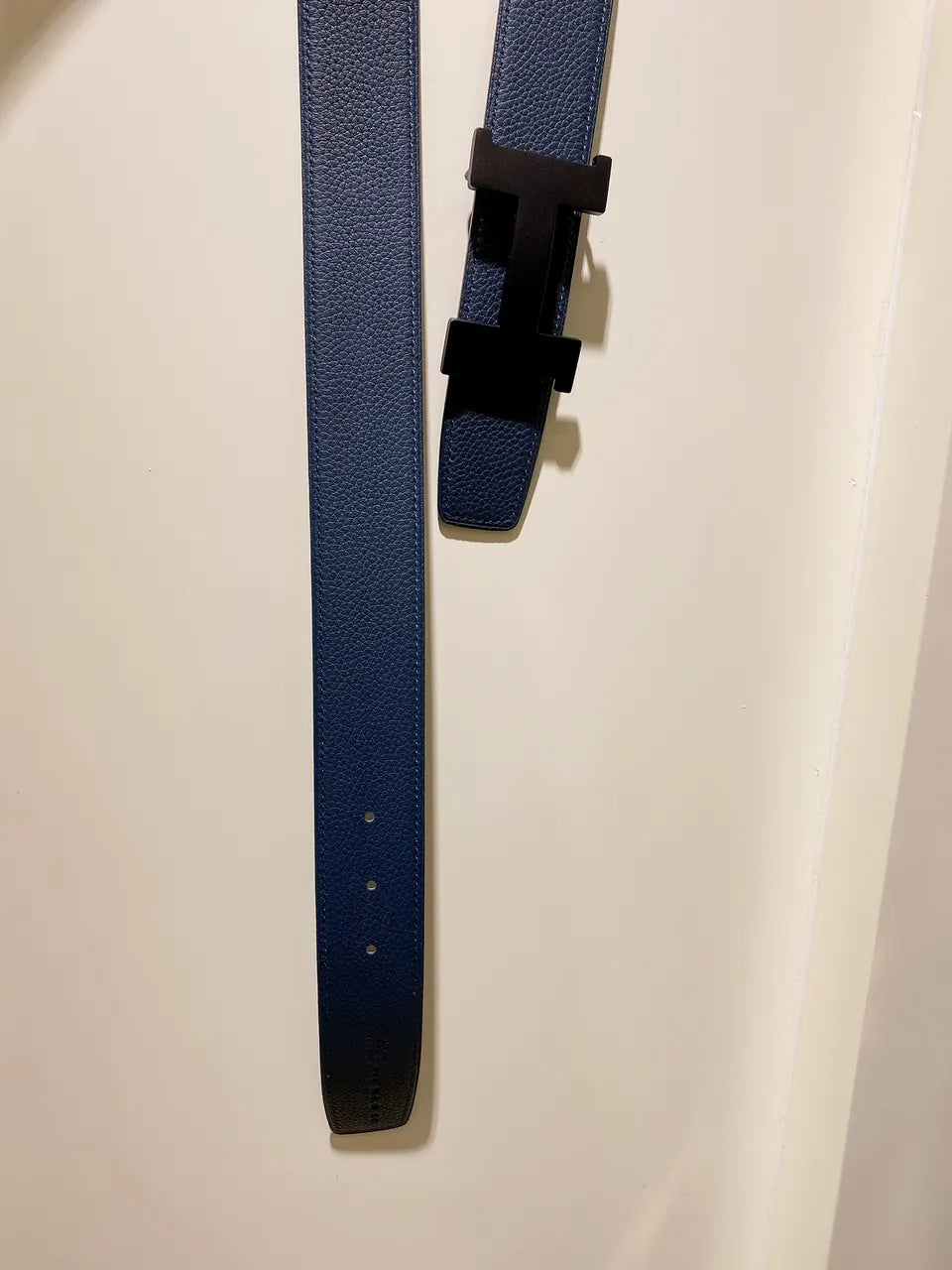 Hermes Blue Jean Leather Belt - Hình 3