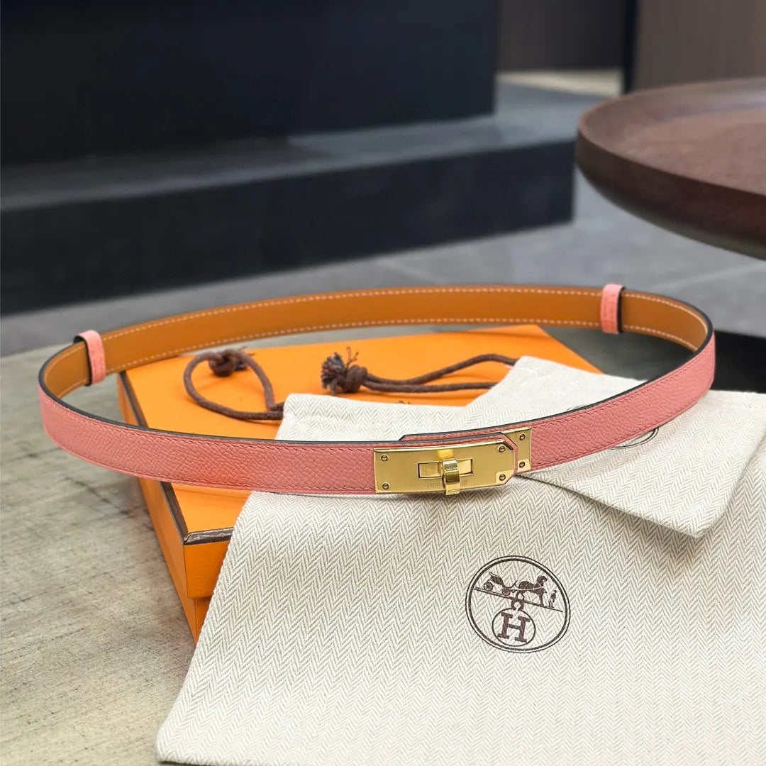 Hermes Rose Sakura Kelly Belt - Hình 2