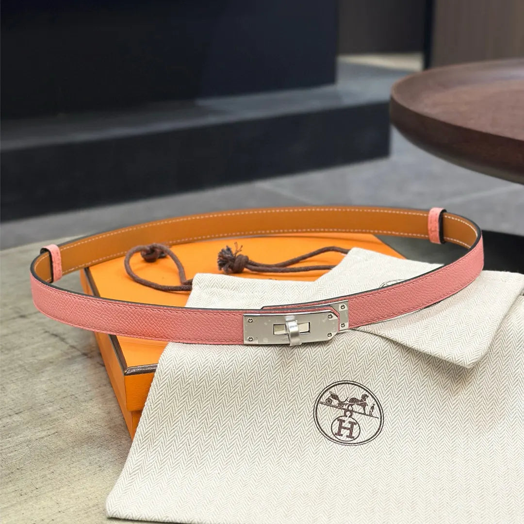 Hermes Rose Azalee Kelly Belt - Hình 2