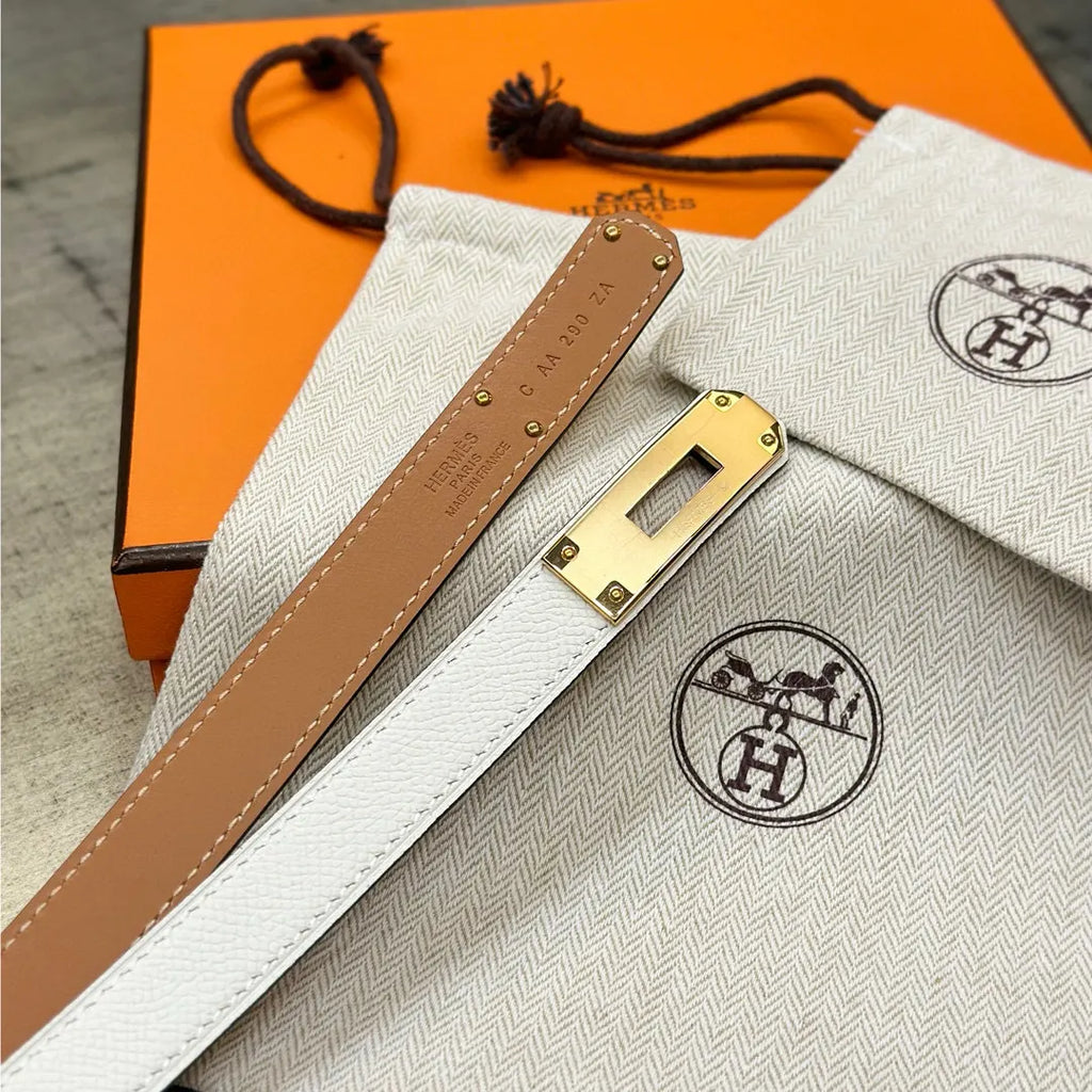 Hermes Craie Leather Belt - Hình 4