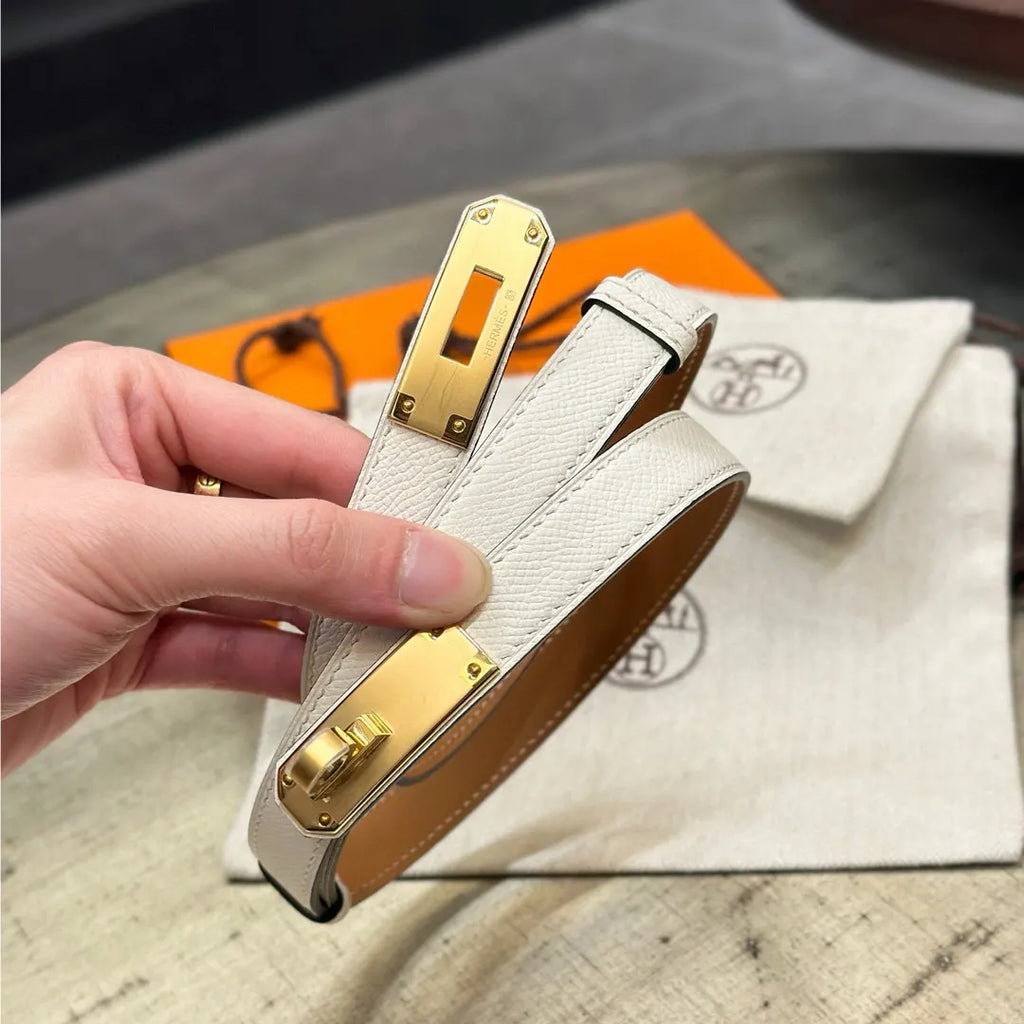 Hermes Craie Leather Belt - Hình 6