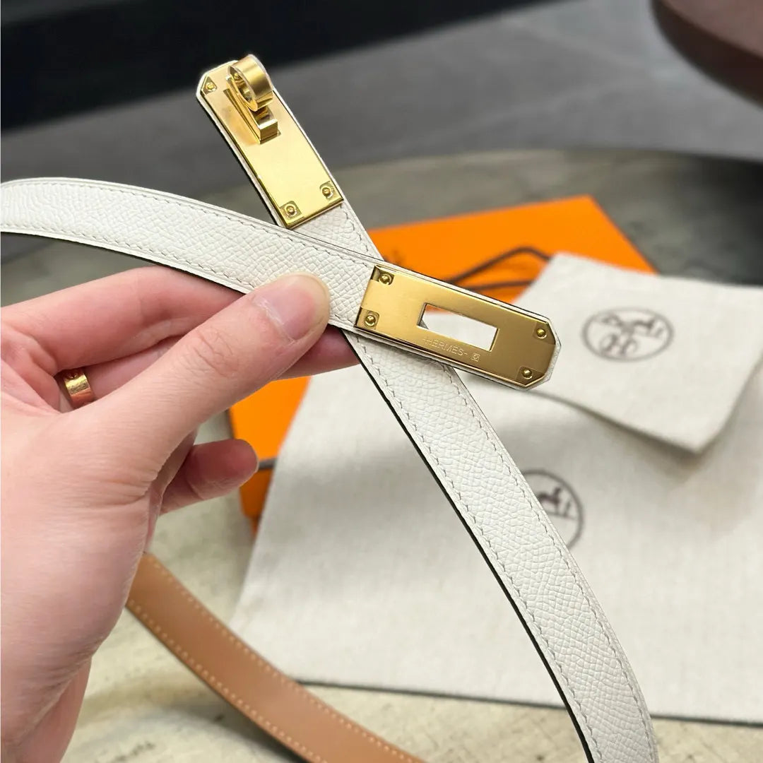 Hermes Craie Leather Belt - Hình 5