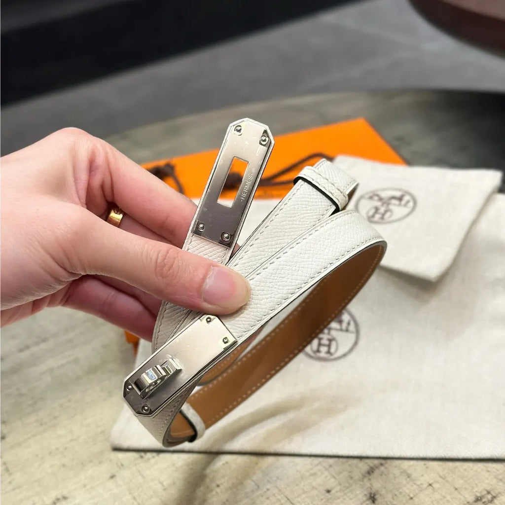 Hermes Craie Leather Belt - Hình 6