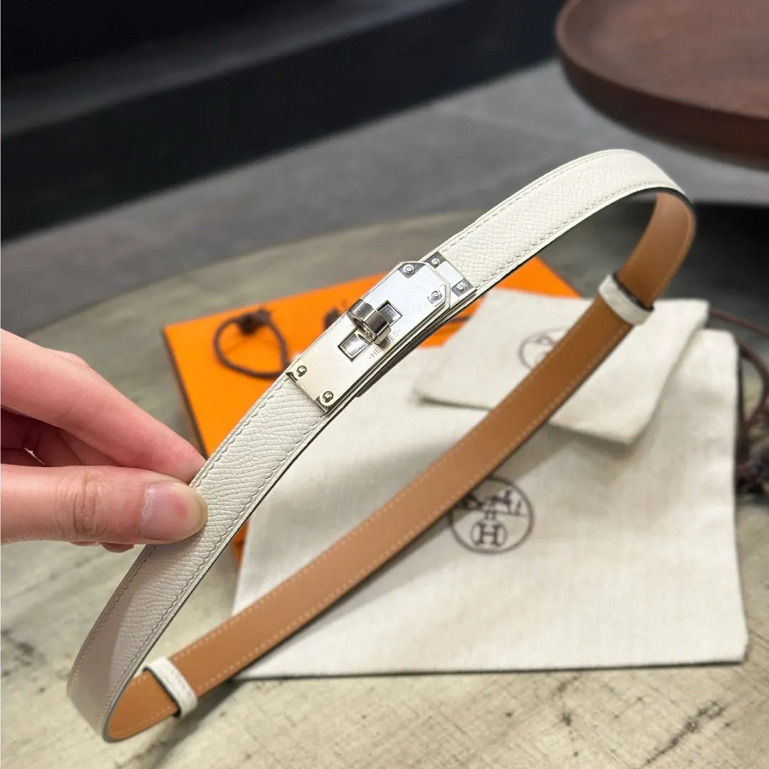 Hermes Craie Leather Belt - Hình 3