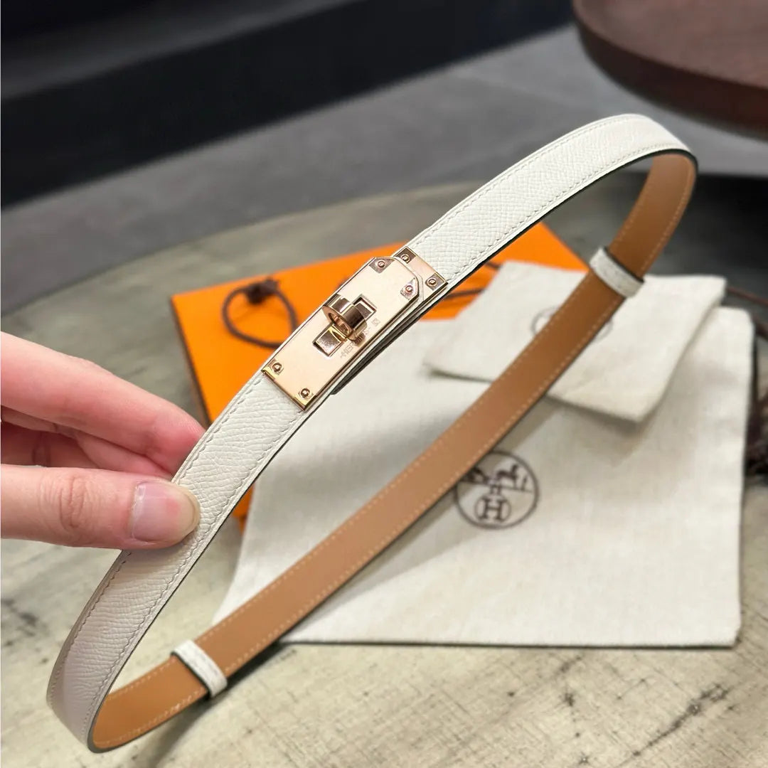 Hermes Craie Leather Belt - Hình 3