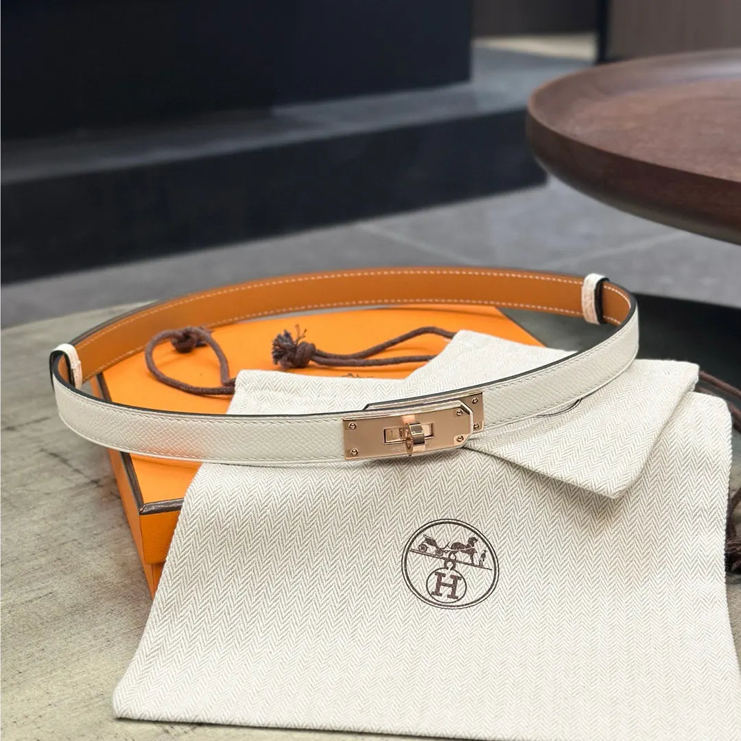 Hermes Craie Leather Belt - Hình 2
