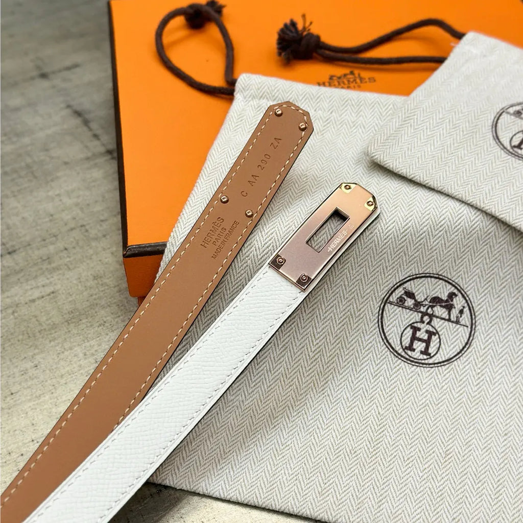 Hermes Craie Leather Belt - Hình 4