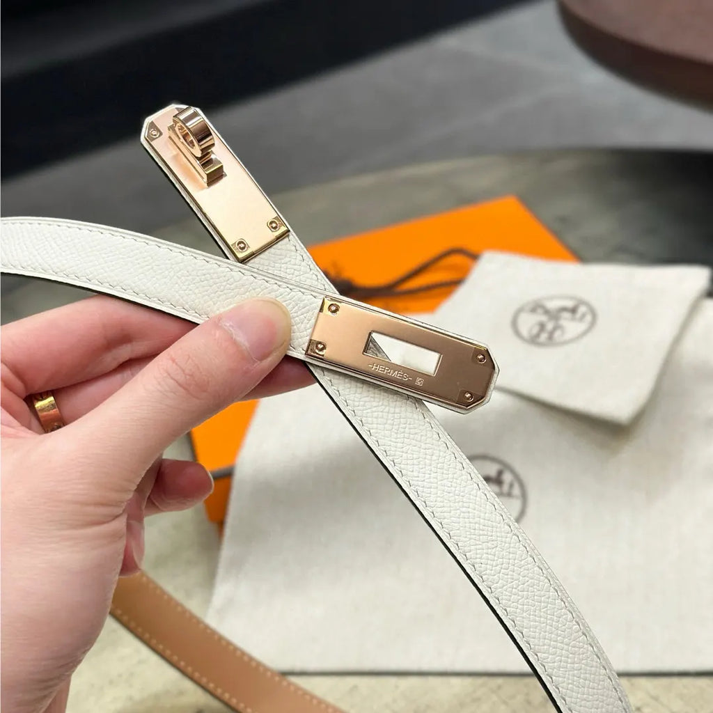 Hermes Craie Leather Belt - Hình 5