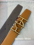 Hermes Gold Buckle Leather Belt