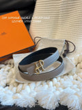 gold Hermes Taupe Reversible Belt