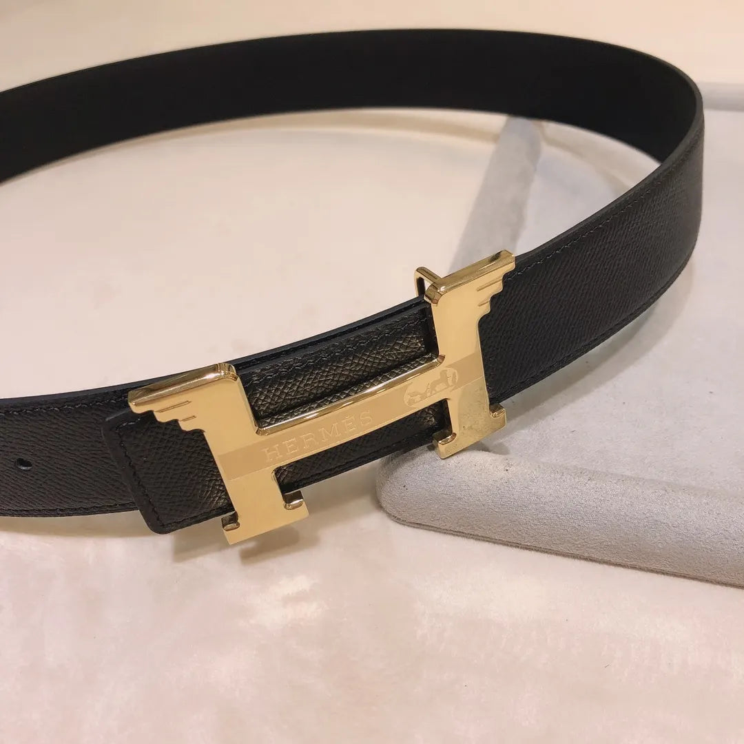 Hermes Black Epsom Belt - Hình 5