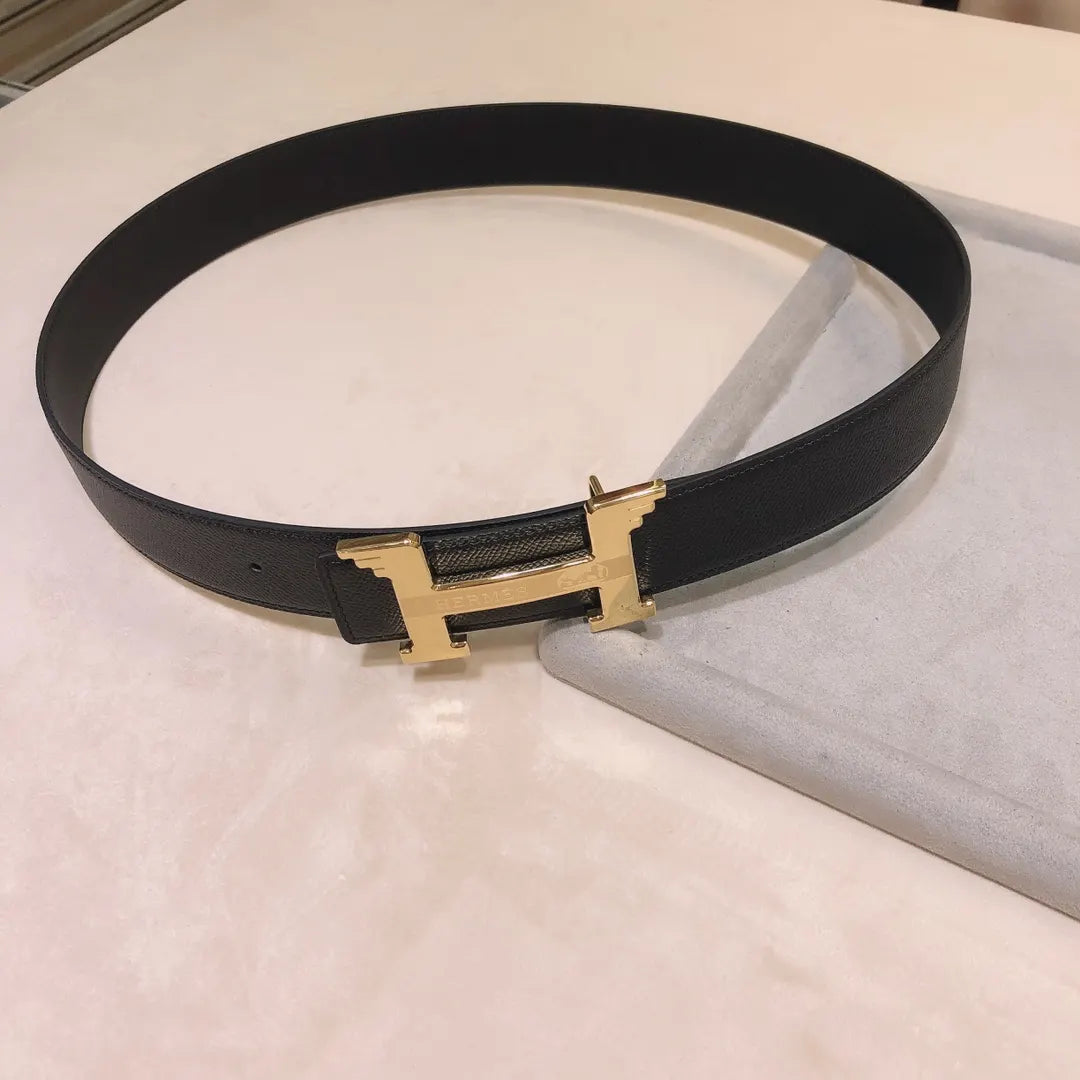 Hermes Black Epsom Belt - Hình 4