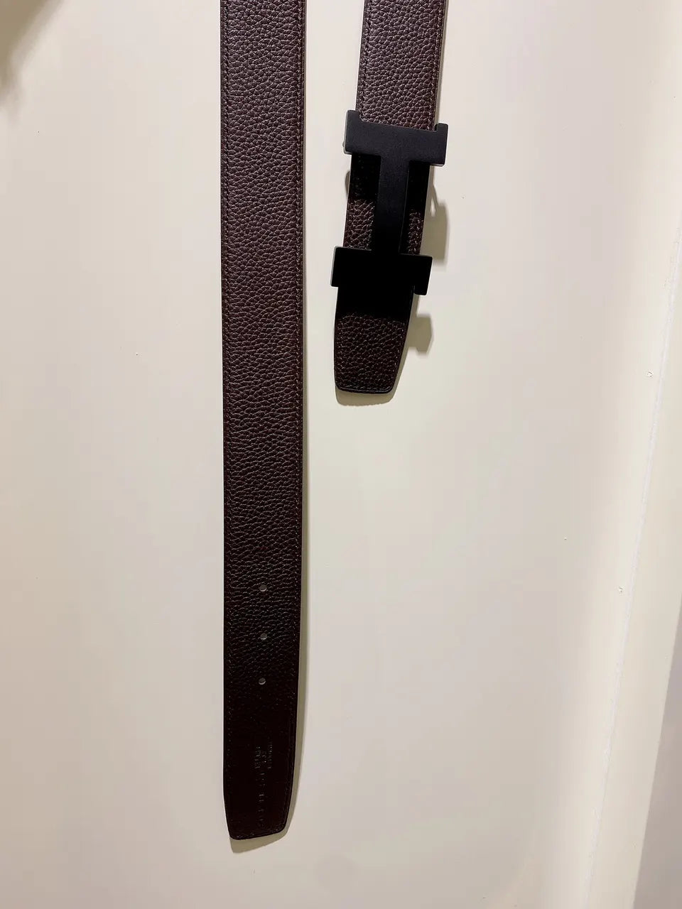 matte Hermes Brown Leather Belt - Hình 6