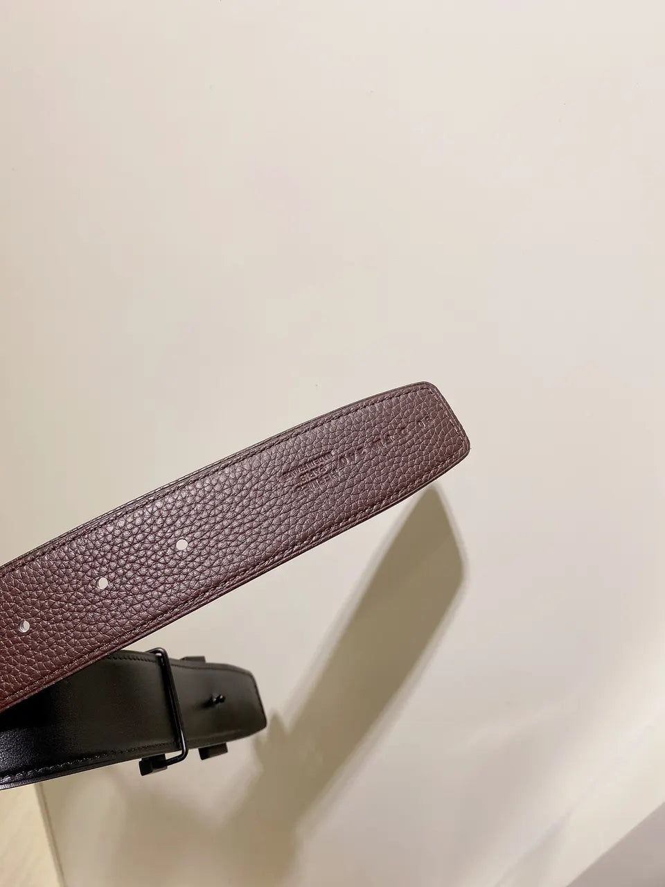 matte Hermes Brown Leather Belt - Hình 3