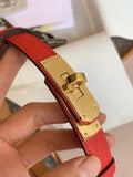 Hermes Red Epsom Bracelet Gold