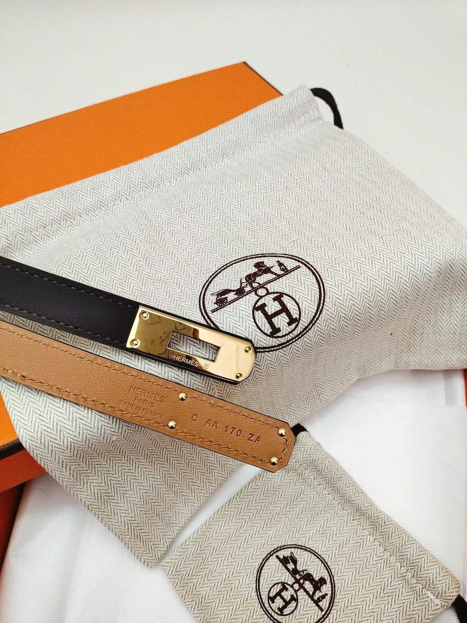 Hermes Chocolate Brown Leather Belt silver - Hình 5