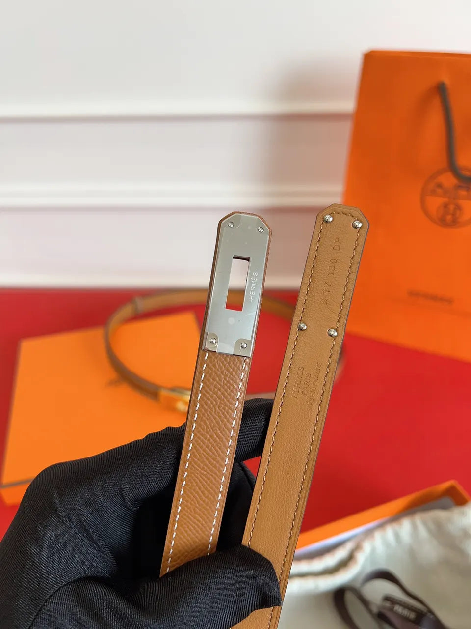 Hermes Fauve Barenia Belt - Hình 8