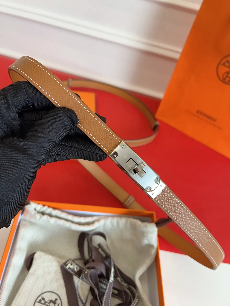Hermes Fauve Barenia Belt - Hình 6