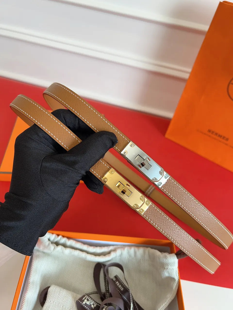 Hermes Fauve Barenia Belt - Hình 9