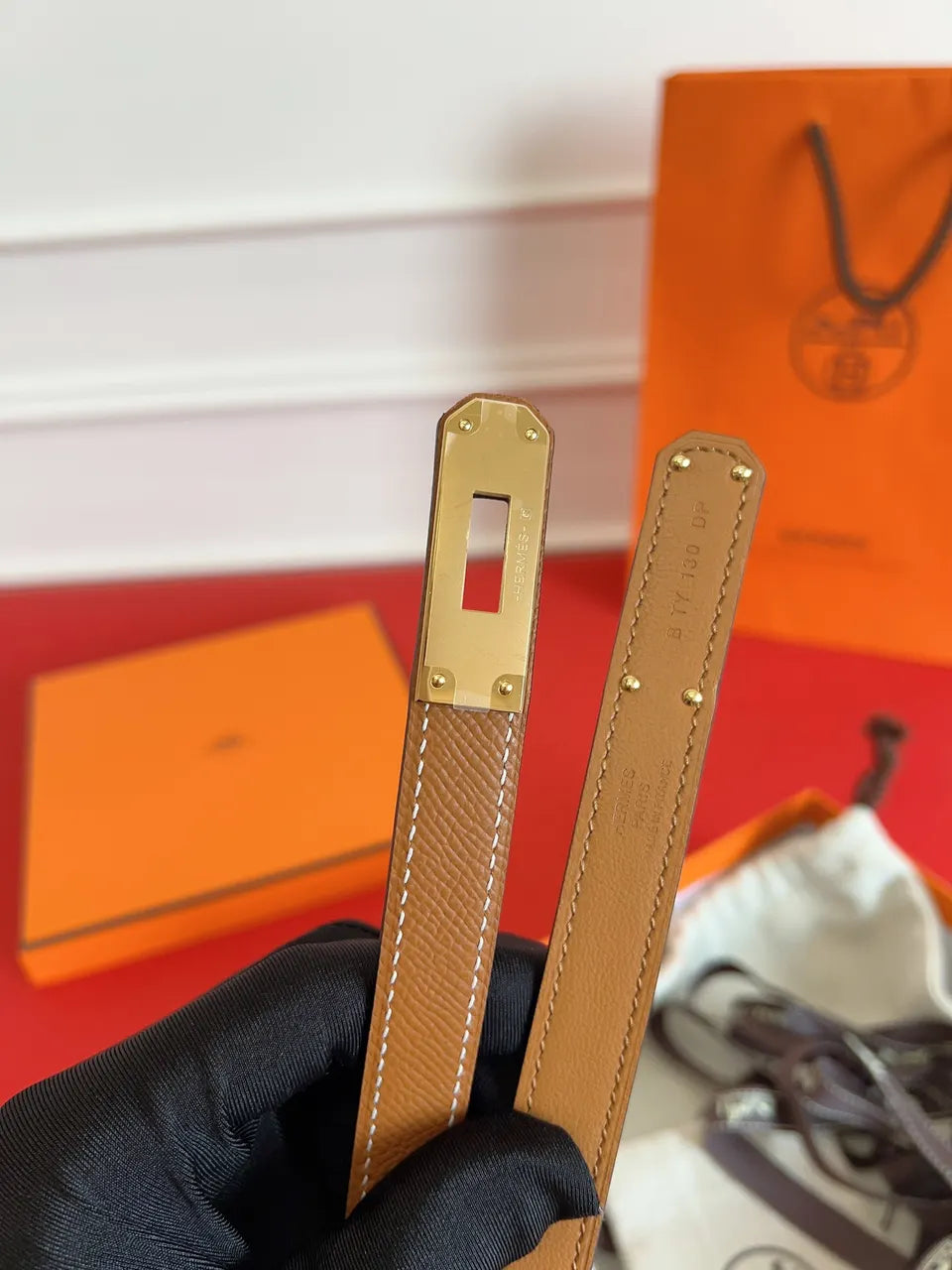 Hermes Fauve Barenia Belt - Hình 4