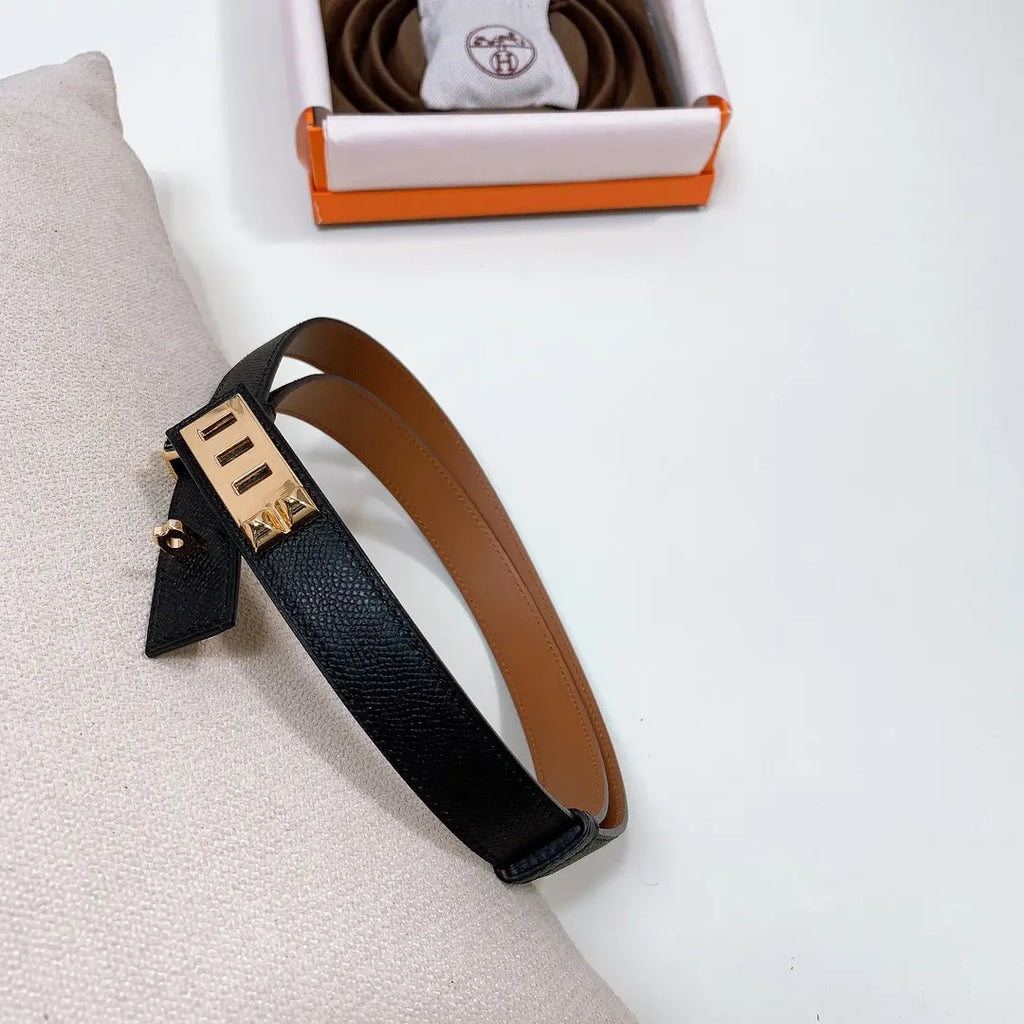 grained Hermes Black Leather Bracelet - Hình 4
