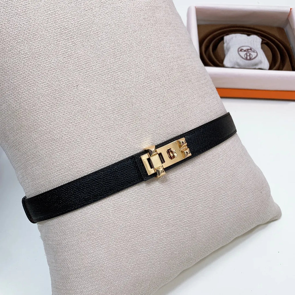 grained Hermes Black Leather Bracelet - Hình 6