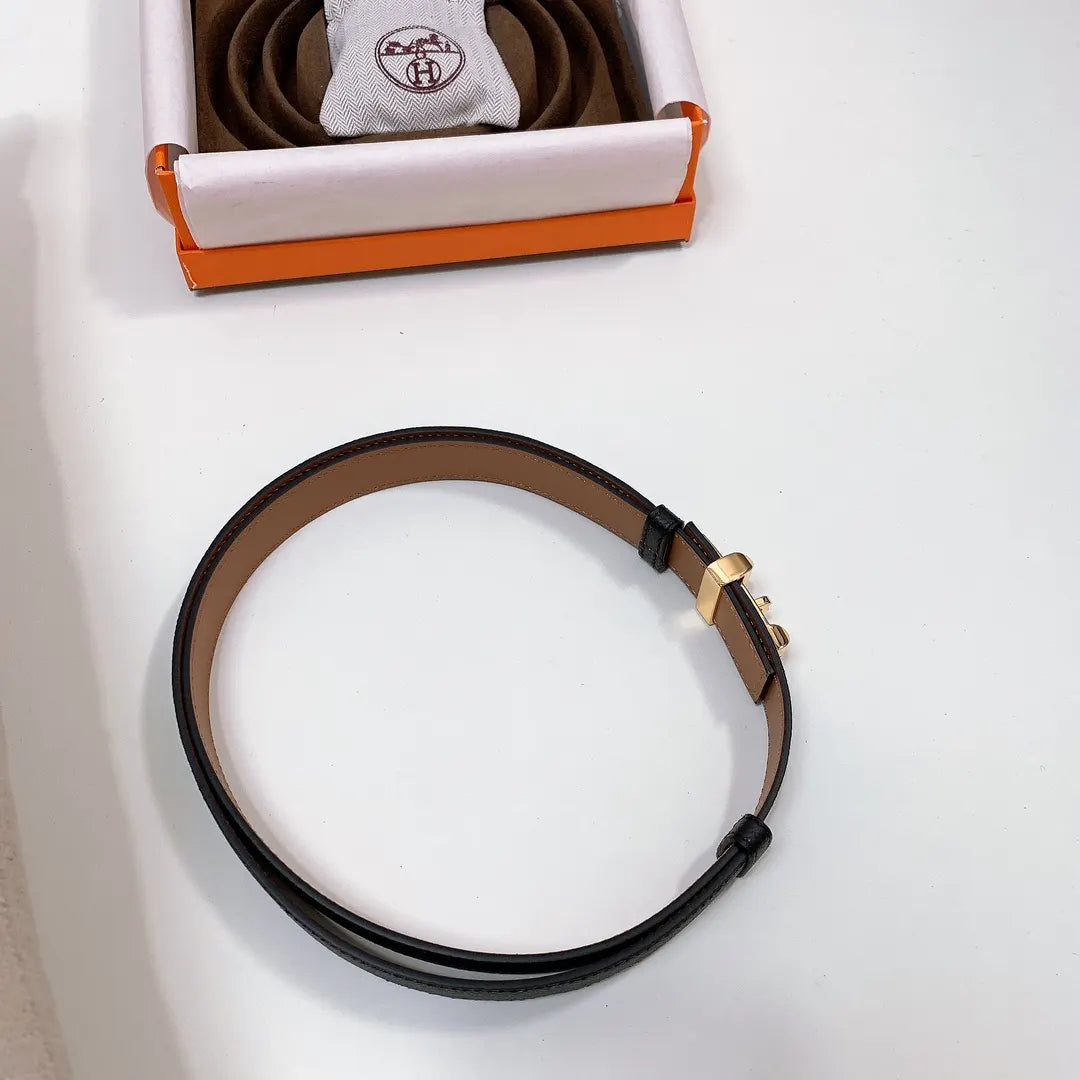grained Hermes Black Leather Bracelet - Hình 3