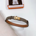 gold kelly Hermes Taupe Leather Belt