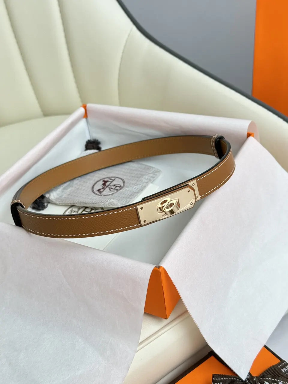 kelly Hermes Gold Togo Leather Belt