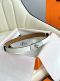 silver Hermes White Epsom Leather Belt