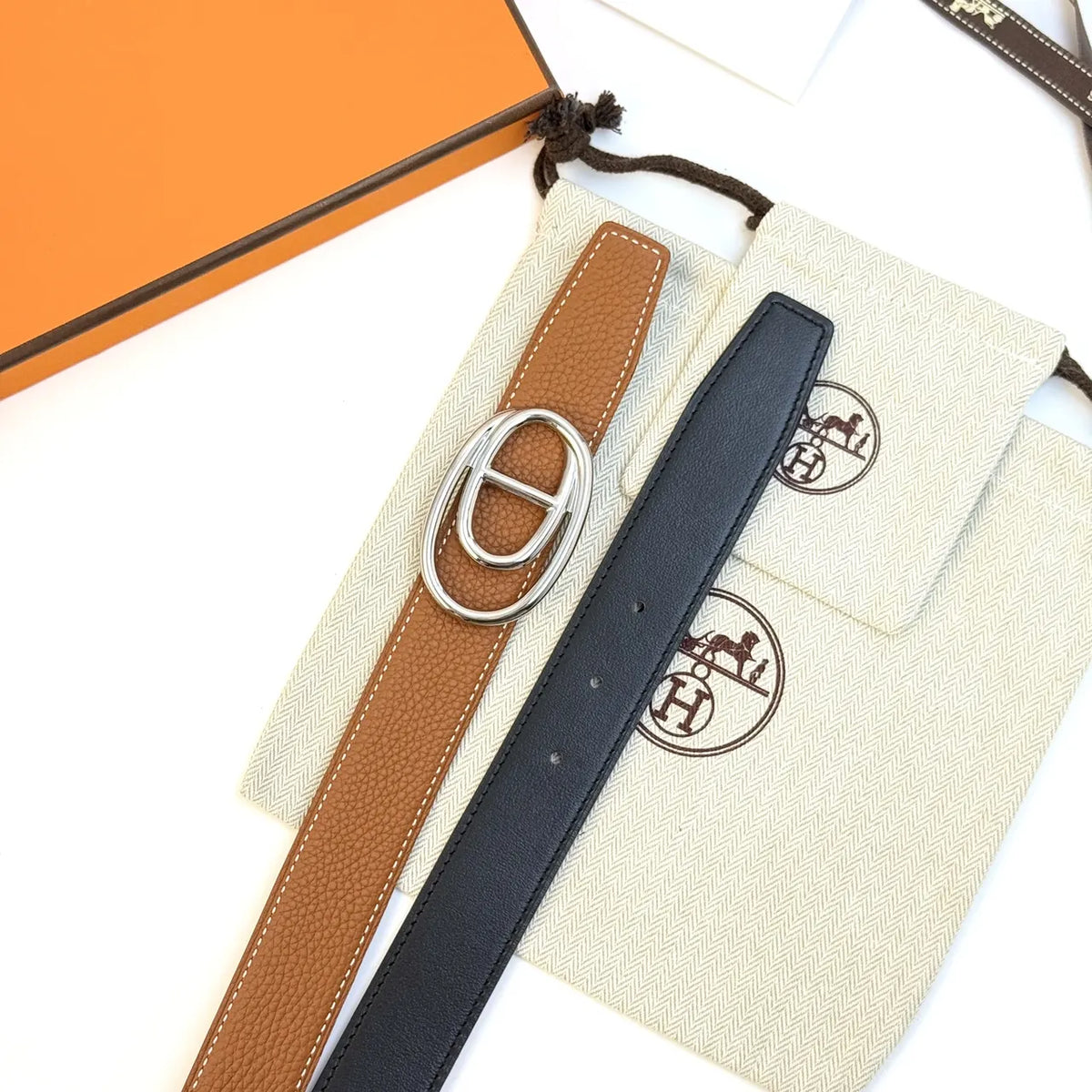 Hermes Reversible Belt Black Tan - Hình 5