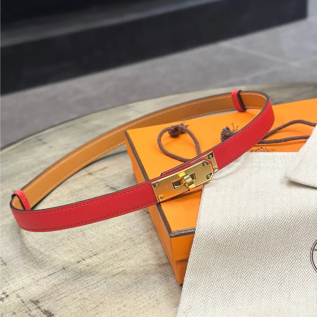 Hermes Red Leather Kelly Belt