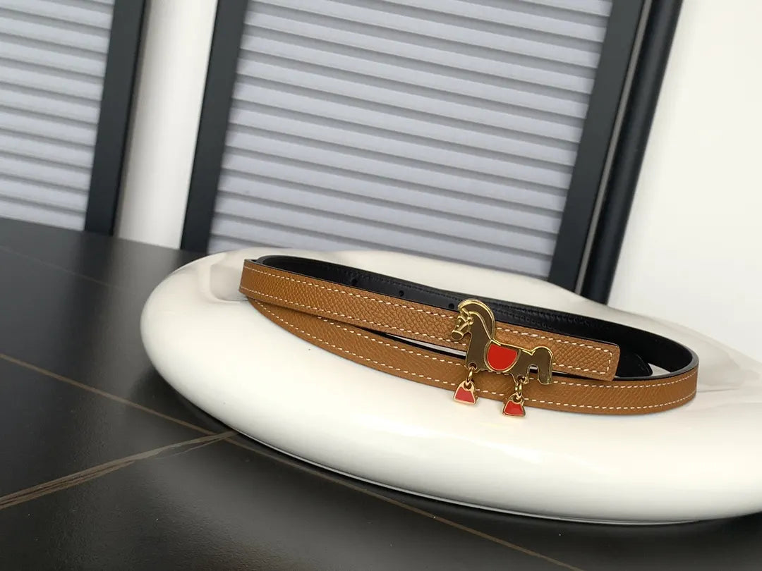 Hermes Gold Bridle Leather Belt
